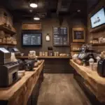 a small storefront, like in a coffee shop